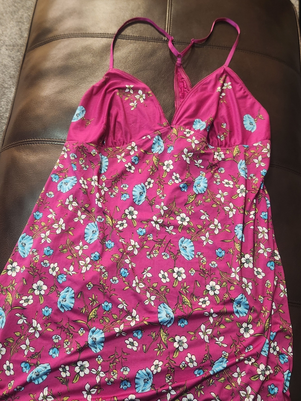 Secret Treasures Plus Size 3X Magenta Floral Racerback Slip Gown Sleepwear